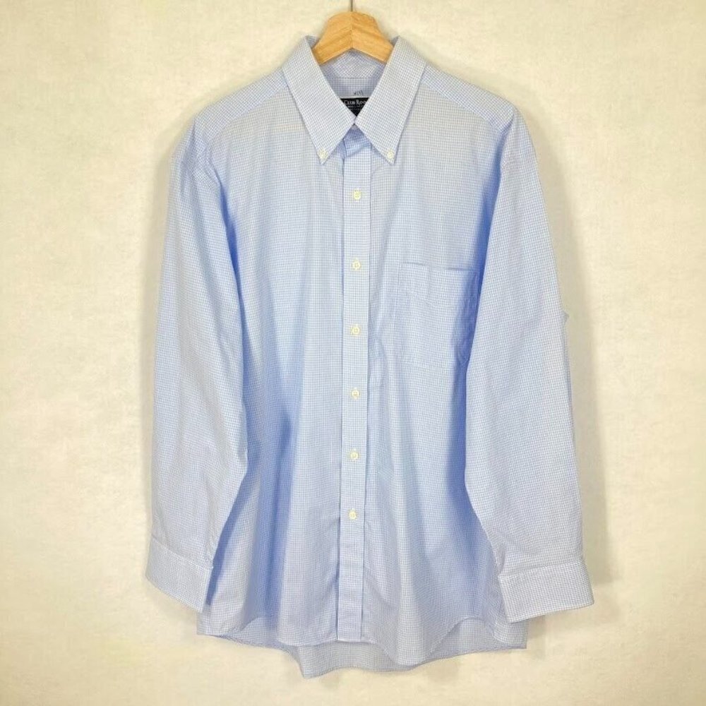 Club Room Mens Button Down Shirt Academia Career Dad Preppy Professional 16.5